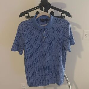 Blue Patterned Polo Shirt